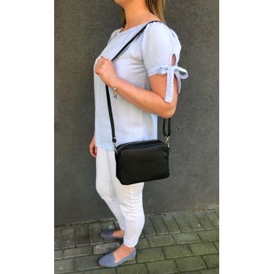 Włoska camel ruda skórzana torebka skóra naturalna listonoszka