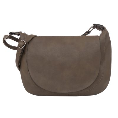 Flora&Co. oliwkowa khaki modna skórzana torebka listonoszka klapa boho HIT