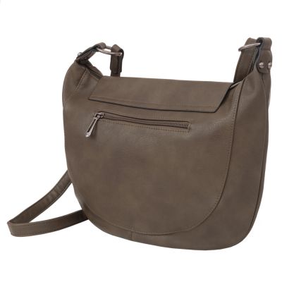 Flora&Co. oliwkowa khaki modna skórzana torebka listonoszka klapa boho HIT