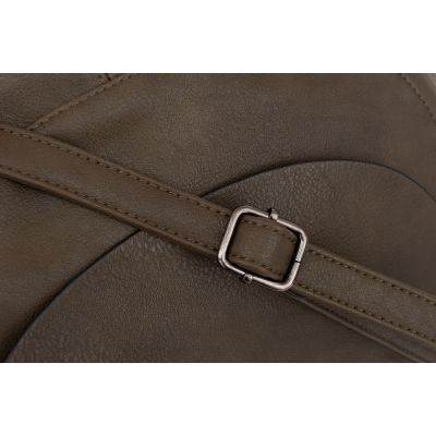 Flora&Co. oliwkowa khaki modna skórzana torebka listonoszka klapa boho HIT