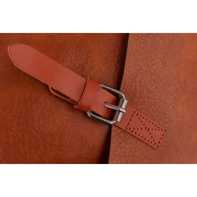 FLORA&CO camel ruda torebka listonoszka A4 miękka skóra pojemna torba