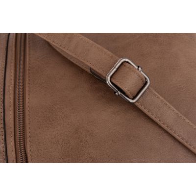 GALLANTRY cappuccino taupe modna skórzana torebka listonoszka klapa krokodyl