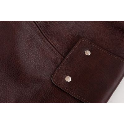 brązowa SKÓRZANA A4 torebka worek miękka SKÓRA NATURALNA XL -30%