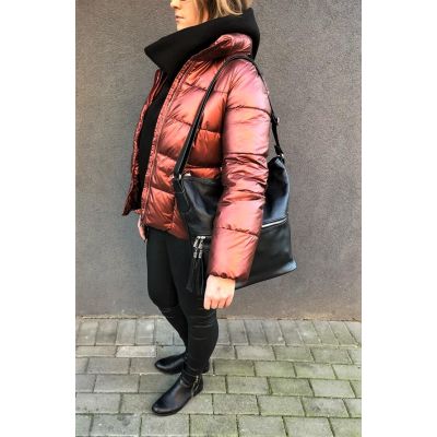 brązowa koniakowa modna SKÓRZANA A4 torebka miękka SKÓRA NATURALNA