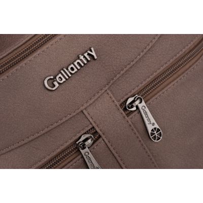 GALLANTRY cappuccino taupe modna pojemna torebka listonoszka kieszonki