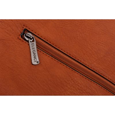 ELEGANCI A4 camel ruda klasyczna skórzana torebka torba