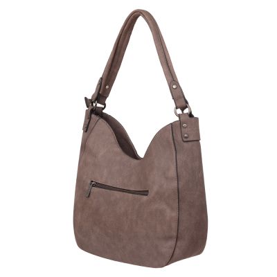 -35% ELEGANCI A4 cappuccino taupe klasyczna skórzana torebka torba