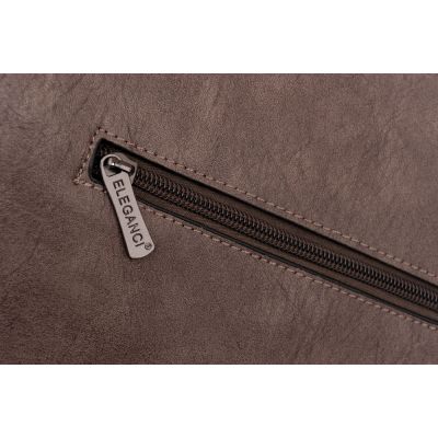 -35% ELEGANCI A4 cappuccino taupe klasyczna skórzana torebka torba