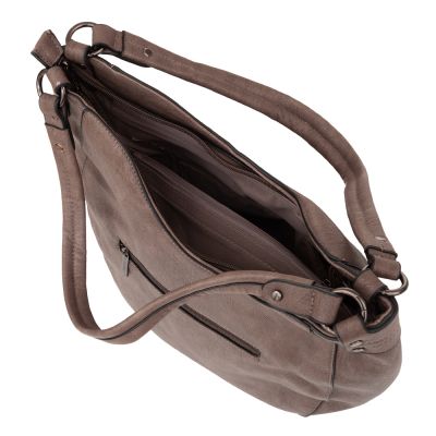 -35% ELEGANCI A4 cappuccino taupe klasyczna skórzana torebka torba