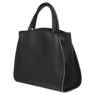 Vera Pelle - Włoska A4 czarna klasyczna elegancka torebka kuferek