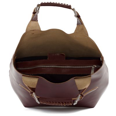 Włoska brązowa A4 klasyczna XL skórzana torebka shopper bag
