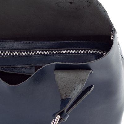 Włoska granatowa A4 klasyczna XL skórzana torebka shopper bag