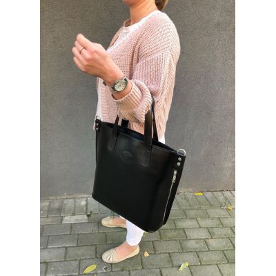 Włoska A4 klasyczna BEŻOWA NUDE skórzana torebka A4 SKÓRA NATURALNA torba