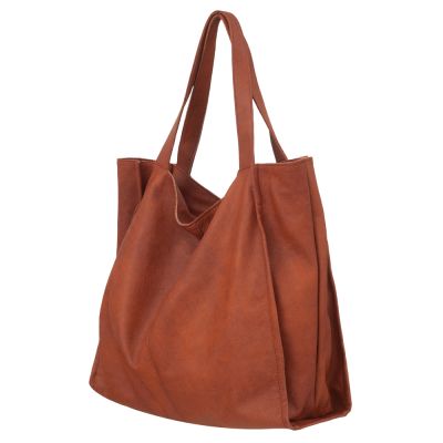 -35% camel ruda skórzana torebka XL miękka skóra naturalna