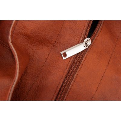 -35% camel ruda skórzana torebka XL miękka skóra naturalna