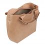 Włoska beżowa nude A4 klasyczna XL skórzana torebka shopper bag