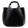 Włoska czarna A4 klasyczna XL skórzana torebka shopper bag