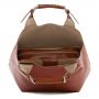 Włoska ruda / camel A4 klasyczna XL skórzana torebka shopper bag