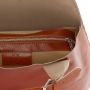 Włoska ruda / camel A4 klasyczna XL skórzana torebka shopper bag