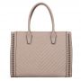 Flora&Co beżowa taupe klasyczna skórzana torba torebka pikowana