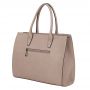 Flora&Co beżowa taupe klasyczna skórzana torba torebka pikowana