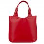 L'ARTIGIANO Włoska czerwona A4 klasyczna skórzana torebka shopper bag