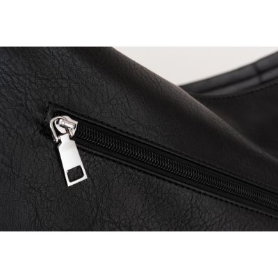 -35% URBAN STYLE czarna klasyczna skórzana torebka torba A4