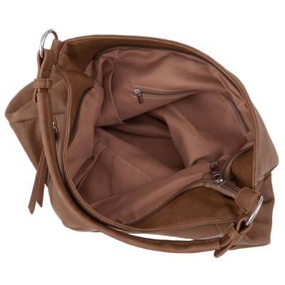-35% URBAN STYLE cappuccino taupe klasyczna skórzana torebka torba A4
