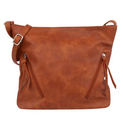 -34% FIRENZE BAGS camel ruda klasyczna skórzana torebka listonoszka kieszonki