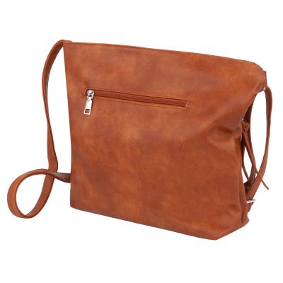 -34% FIRENZE BAGS camel ruda klasyczna skórzana torebka listonoszka kieszonki
