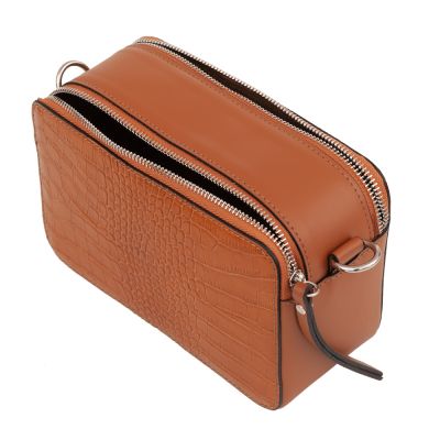 włoska camel ruda modna wężowa torebka listonoszka krokodyl MUST HAVE
