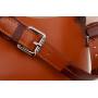 L'ARTIGIANO Włoska camel ruda A4 klasyczna skórzana torebka shopper bag