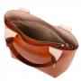 L'ARTIGIANO Włoska camel ruda A4 klasyczna skórzana torebka shopper bag