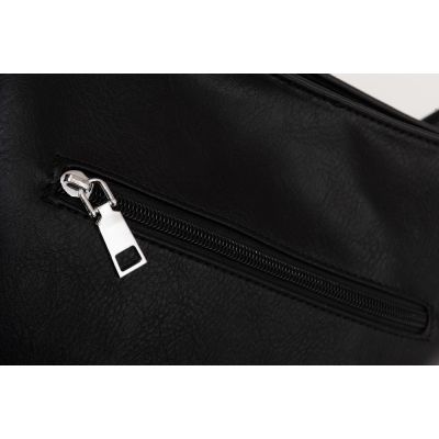 -34% FIRENZE BAGS czarna klasyczna skórzana torebka listonoszka kieszonki