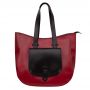 Vera Pelle - włoska bordowa A4 pojemna skórzana torebka SKÓRA NATURALNA shopper bag