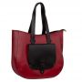 Vera Pelle - włoska bordowa A4 pojemna skórzana torebka SKÓRA NATURALNA shopper bag