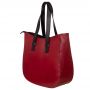Vera Pelle - włoska bordowa A4 pojemna skórzana torebka SKÓRA NATURALNA shopper bag