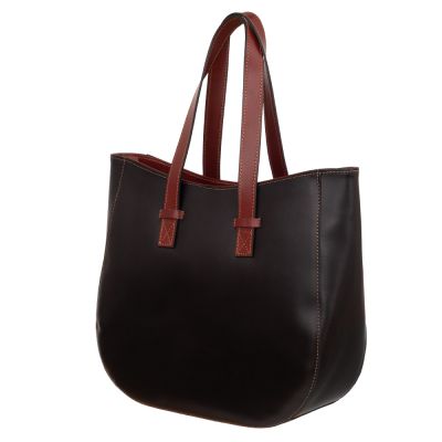 Vera Pelle - włoska czarna A4 pojemna skórzana torebka SKÓRA NATURALNA shopper bag