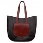 Vera Pelle - włoska czarna A4 pojemna skórzana torebka SKÓRA NATURALNA shopper bag