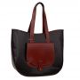 Vera Pelle - włoska czarna A4 pojemna skórzana torebka SKÓRA NATURALNA shopper bag