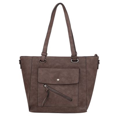 ELEGANCI A4 cappuccino taupe klasyczna skórzana torebka torba
