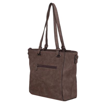 ELEGANCI A4 cappuccino taupe klasyczna skórzana torebka torba