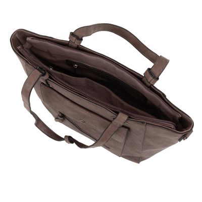 ELEGANCI A4 cappuccino taupe klasyczna skórzana torebka torba