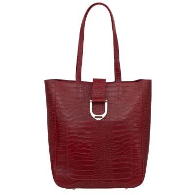 Włoska bordowa A4 skórzana torebka wężowa skóra KROKODYL