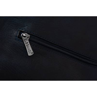 ELEGANCI A4 granatowa klasyczna skórzana torebka torba