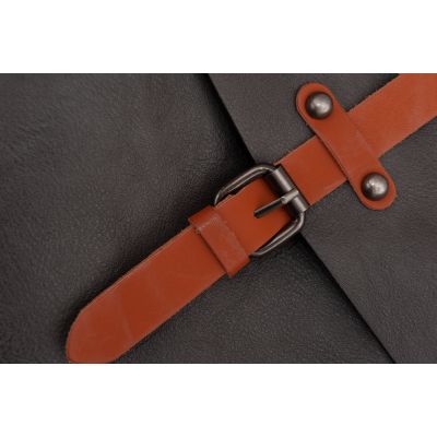 Flora&Co szary / camel skórzany plecak modna torba A4