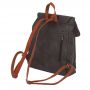 Flora&Co szary / camel skórzany plecak modna torba A4