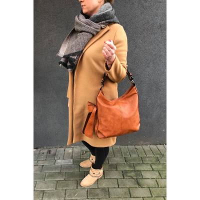 -30% RUDA CAMEL klasyczna skórzana torebka torba worek modna skóra A4