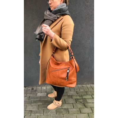-30% RUDA CAMEL klasyczna skórzana torebka torba worek modna skóra A4