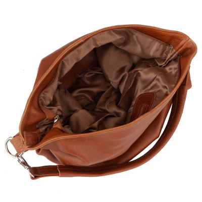 CAMEL RUDA skórzana torebka 100% MIĘKKA SKÓRA NATURALNA worek A4